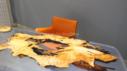 Resin Wood Dining Table - MOOKAFURNITURE