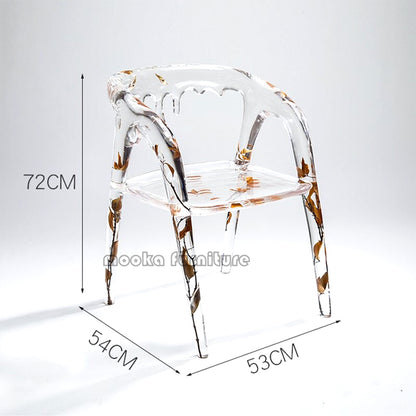 Resin Crystal Dining Chair - MOOKAFURNITURE