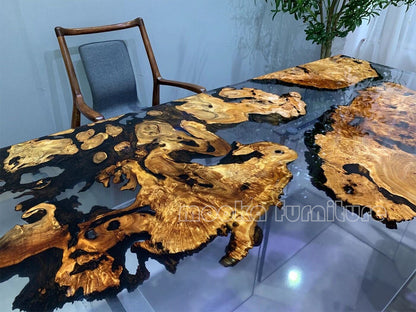 Resin Wood Dining Table - MOOKAFURNITURE