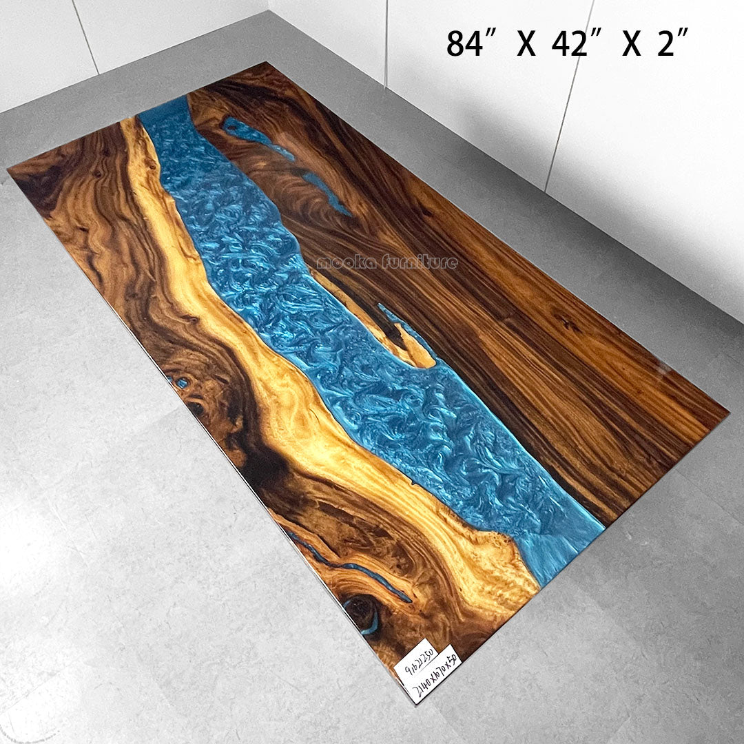 Resin Wood Dining Table - MOOKAFURNITURE