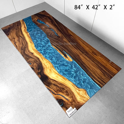 Resin Wood Dining Table - MOOKAFURNITURE