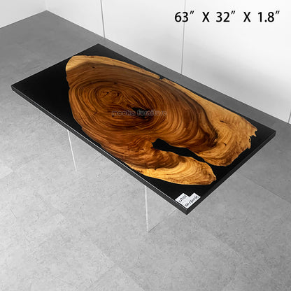 Resin Wood Dining Table - MOOKAFURNITURE