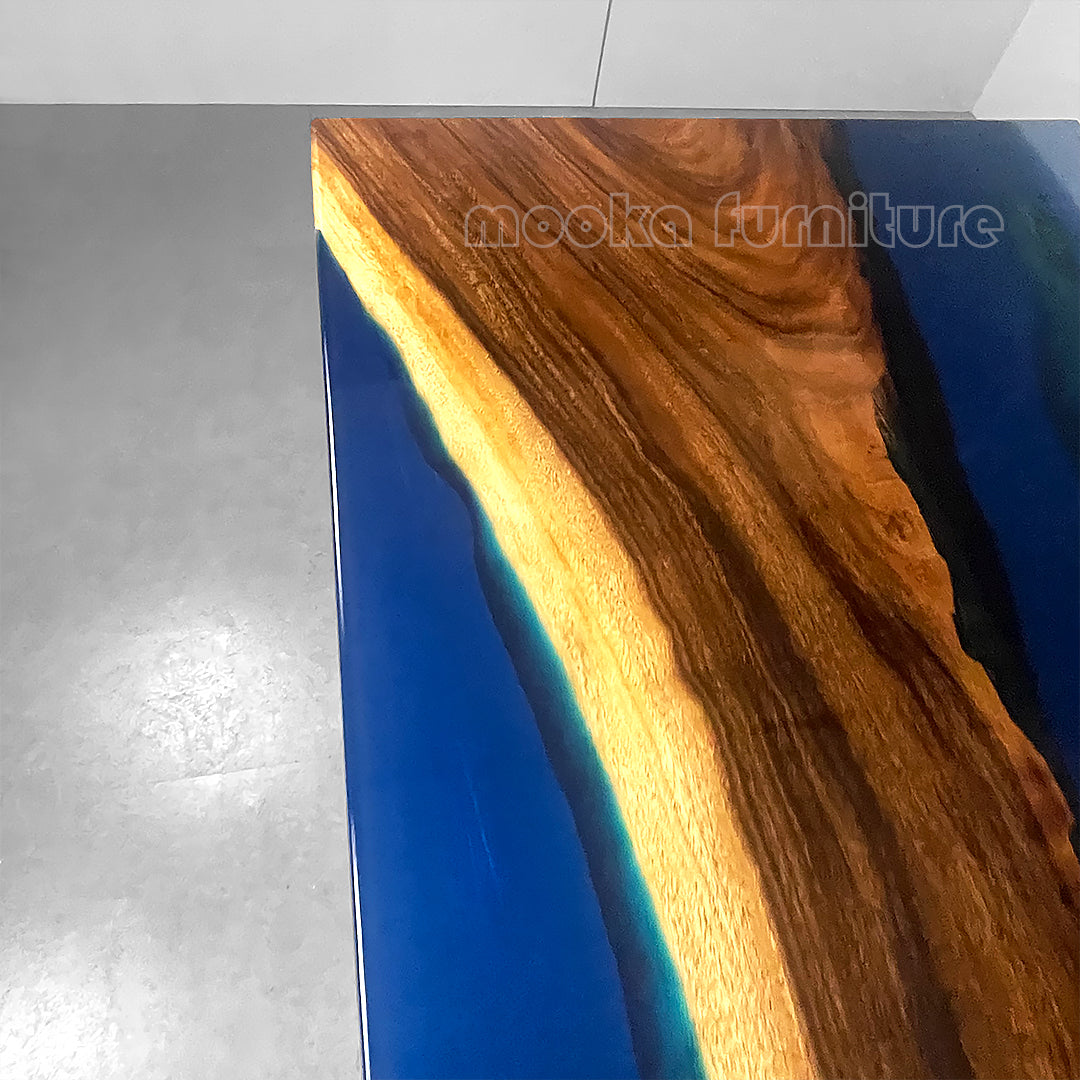 Resin Wood Dining Table - MOOKAFURNITURE