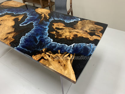 Resin Wood Dining Table - MOOKAFURNITURE