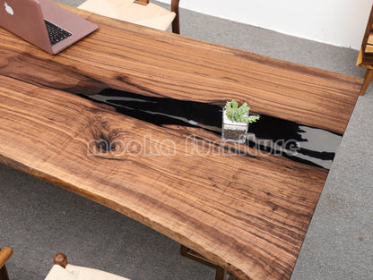 Resin Wood Table - MOOKAFURNITURE