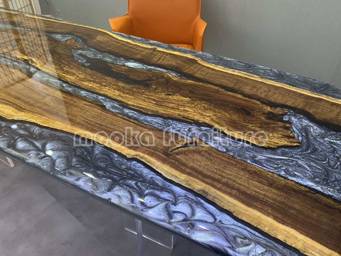 Resin Wood Dining Table - MOOKAFURNITURE