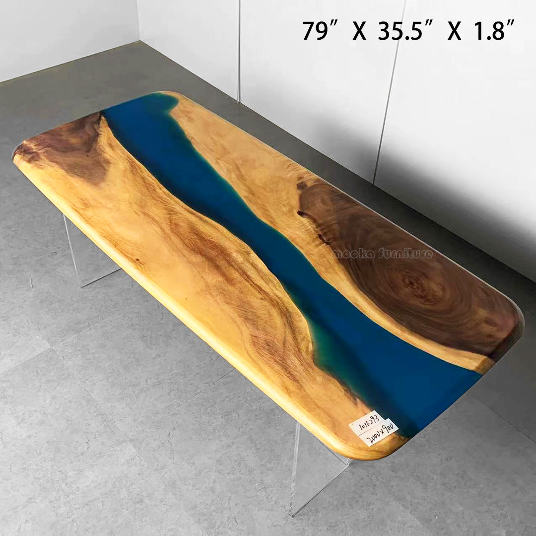 Resin Wood Dining Table - MOOKAFURNITURE