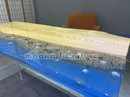 Resin Wood Dining Table - MOOKAFURNITURE