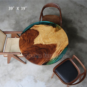 Resin Wood Coffee Table - MOOKAFURNITURE