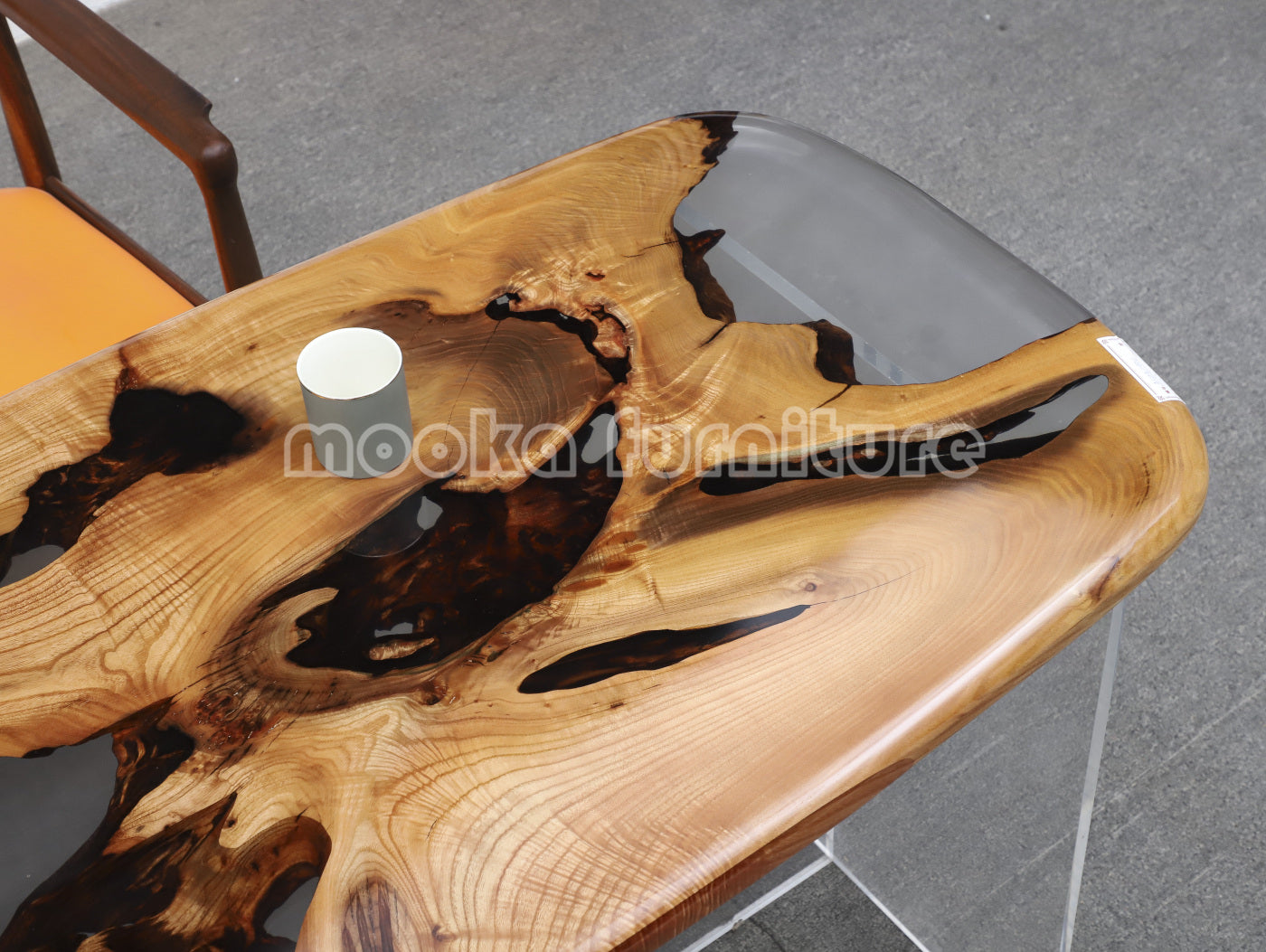 Resin Wood Dining Table - MOOKAFURNITURE