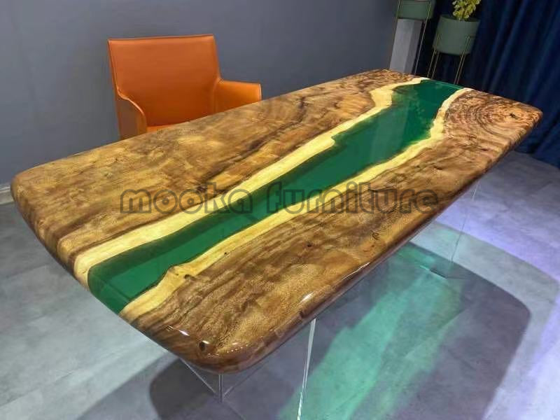 Resin Wood Dining Table - MOOKAFURNITURE