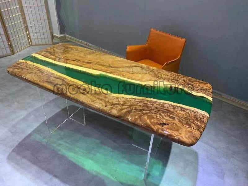 Resin Wood Dining Table - MOOKAFURNITURE