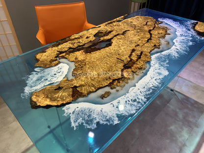 Resin Wood Dining Table - MOOKAFURNITURE