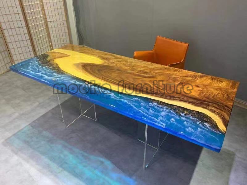 Resin Wood Dining Table - MOOKAFURNITURE