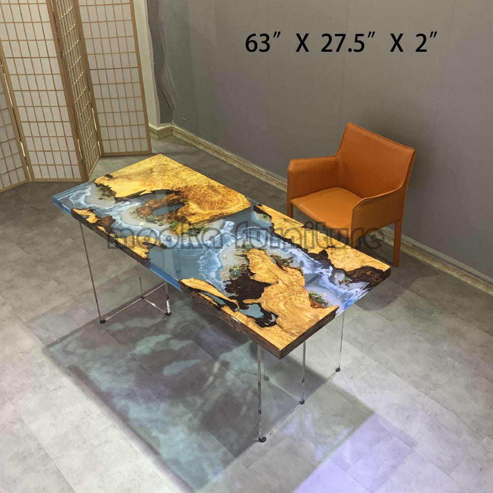 Resin Wood Dining Table - MOOKAFURNITURE