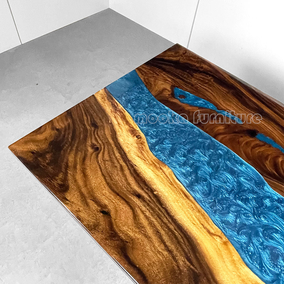 Resin Wood Dining Table - MOOKAFURNITURE