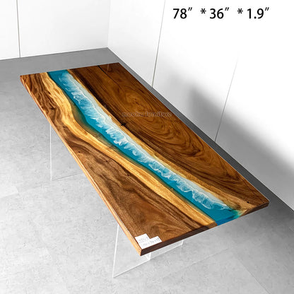 Resin Wood Dining Table - MOOKAFURNITURE