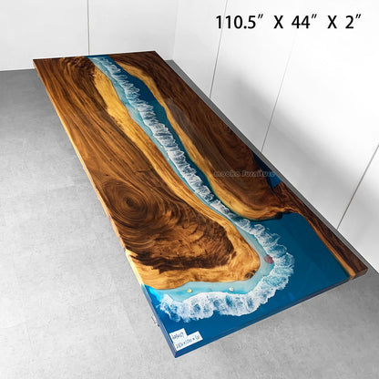 Resin Wood Dining Table - MOOKAFURNITURE