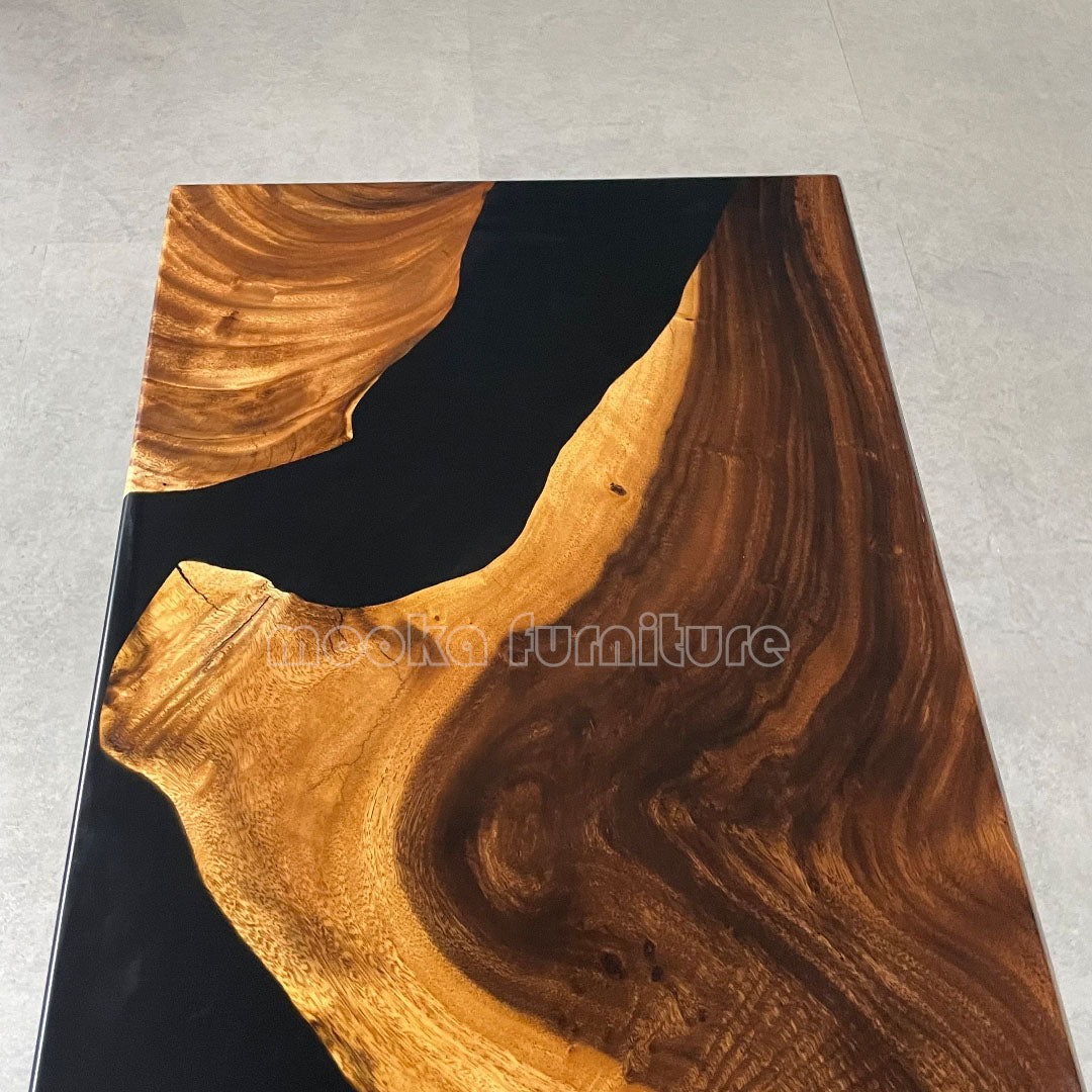 Resin Wood Dining Table - MOOKAFURNITURE