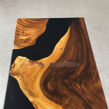 Resin Wood Dining Table - MOOKAFURNITURE