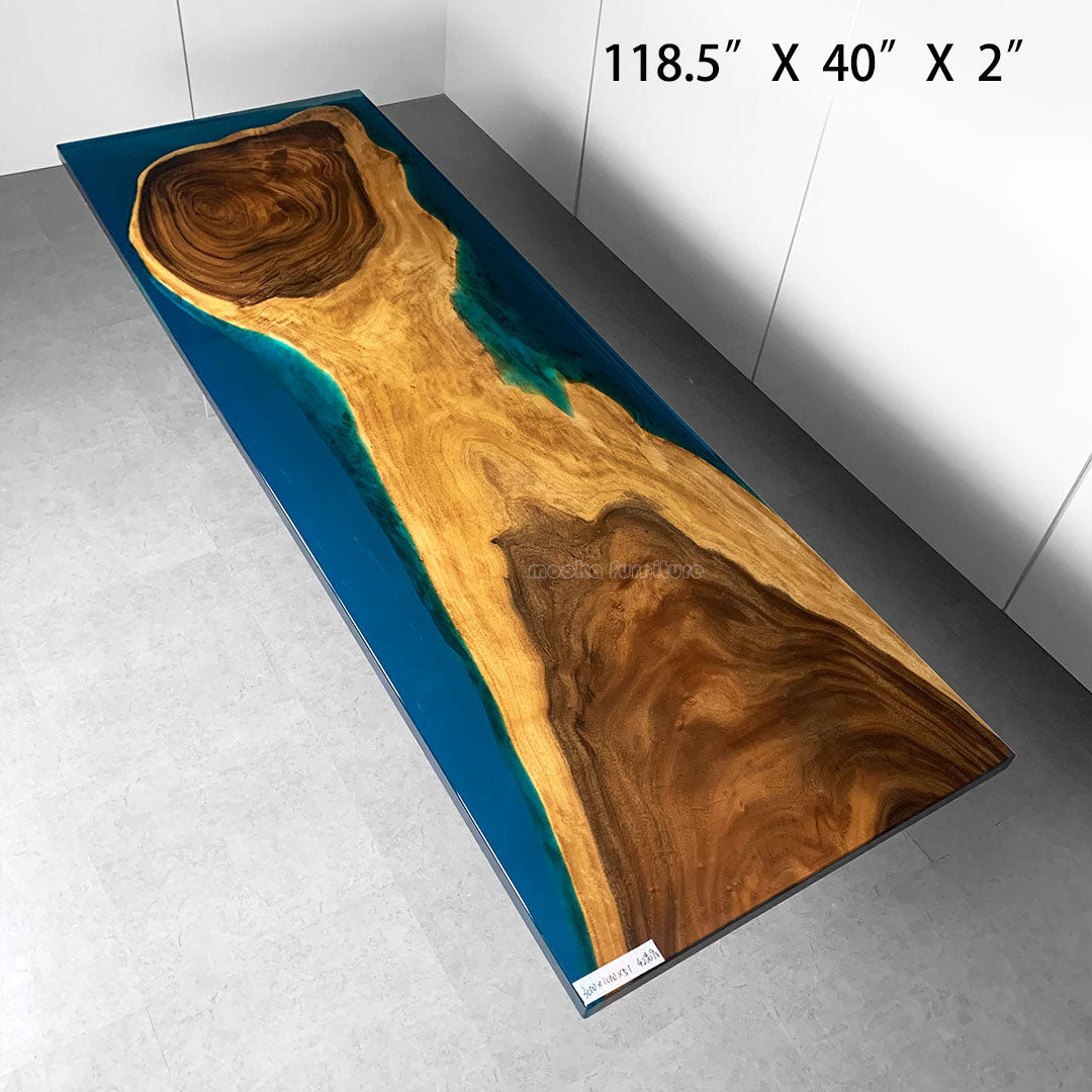 Resin Wood Dining Table - MOOKAFURNITURE