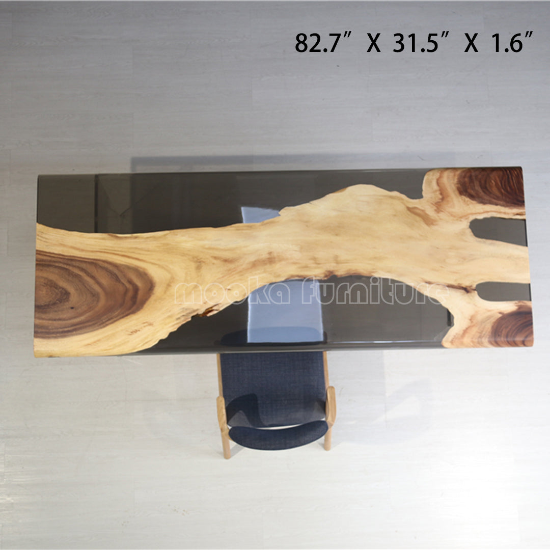 Resin Wood Dining Table - MOOKAFURNITURE