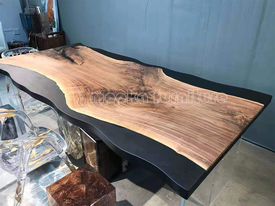 Resin Wood Dining Table - MOOKAFURNITURE