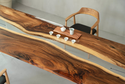 Resin Wood Dining Table - MOOKAFURNITURE