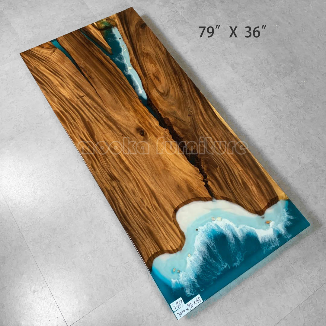 Resin Wood River Table - MOOKAFURNITURE