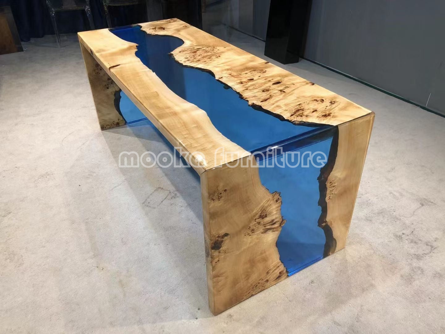 Resin Wood Dining Table - MOOKAFURNITURE