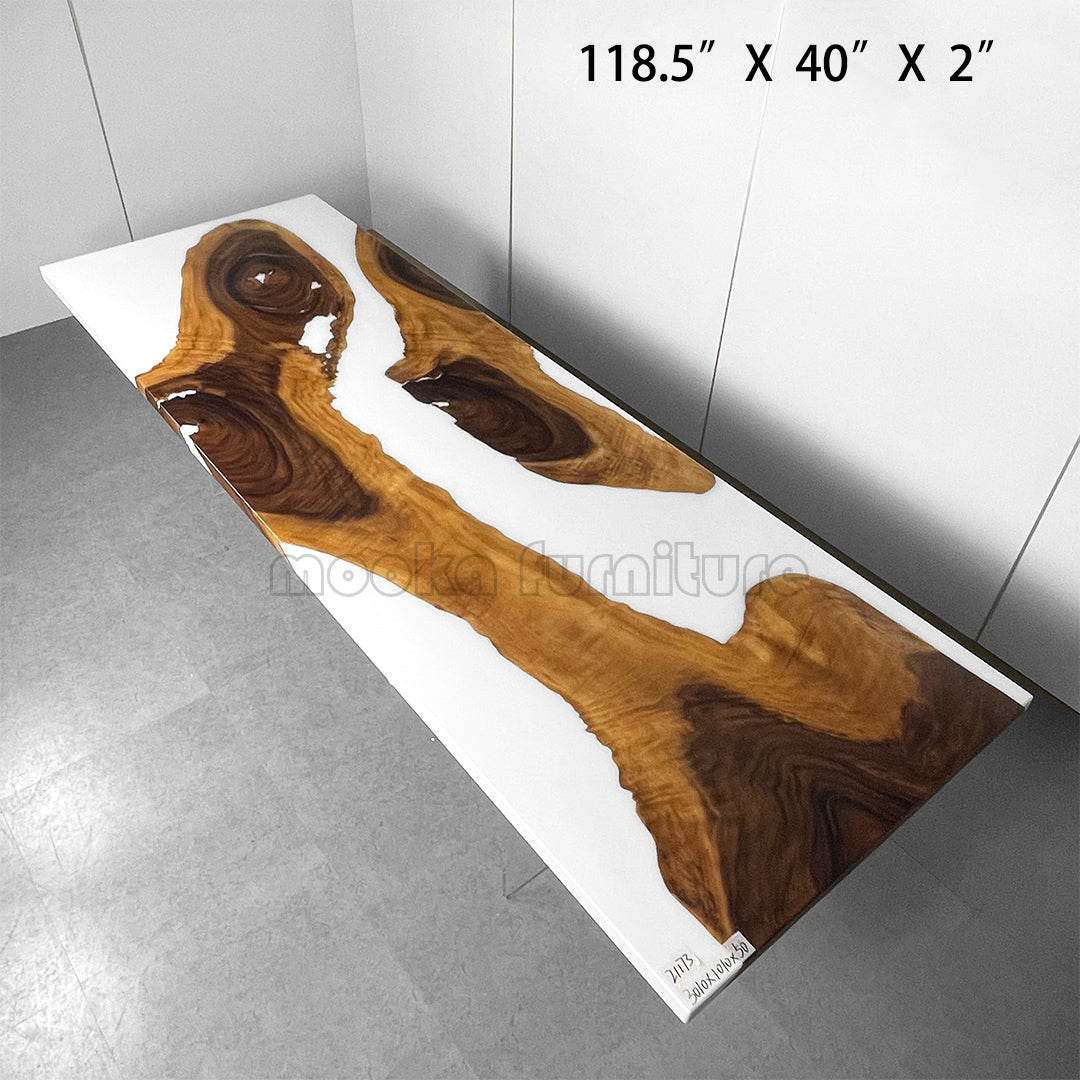 Resin Wood Dining Table - MOOKAFURNITURE