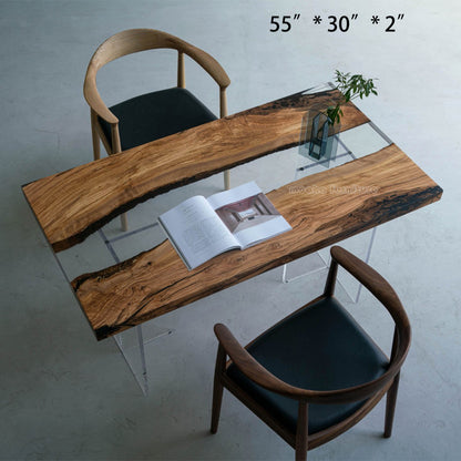 Resin Wood Dining Table - MOOKAFURNITURE