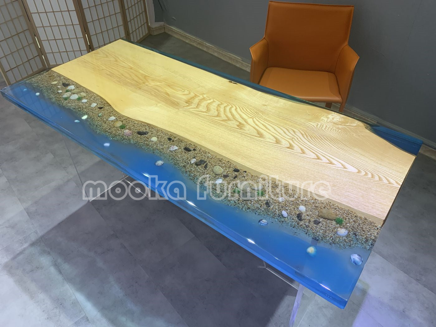 Resin Wood Dining Table - MOOKAFURNITURE