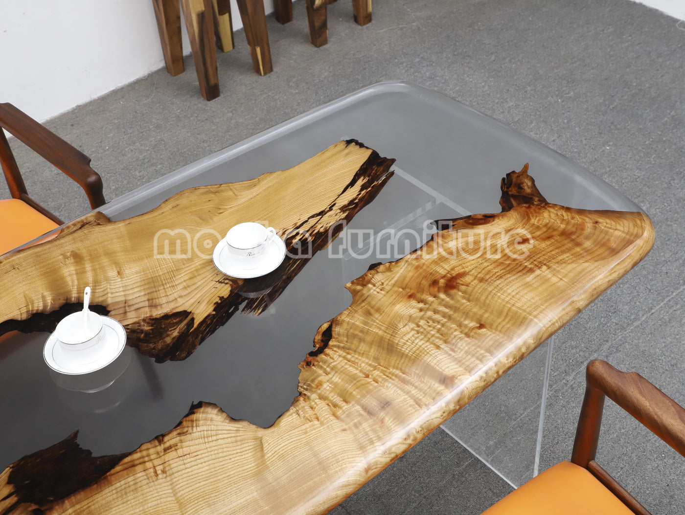 Resin Wood Dining Table - MOOKAFURNITURE