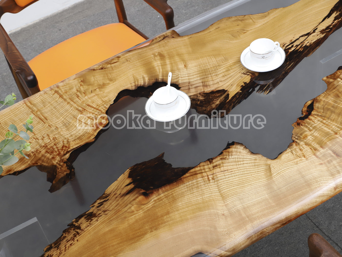 Resin Wood Dining Table - MOOKAFURNITURE