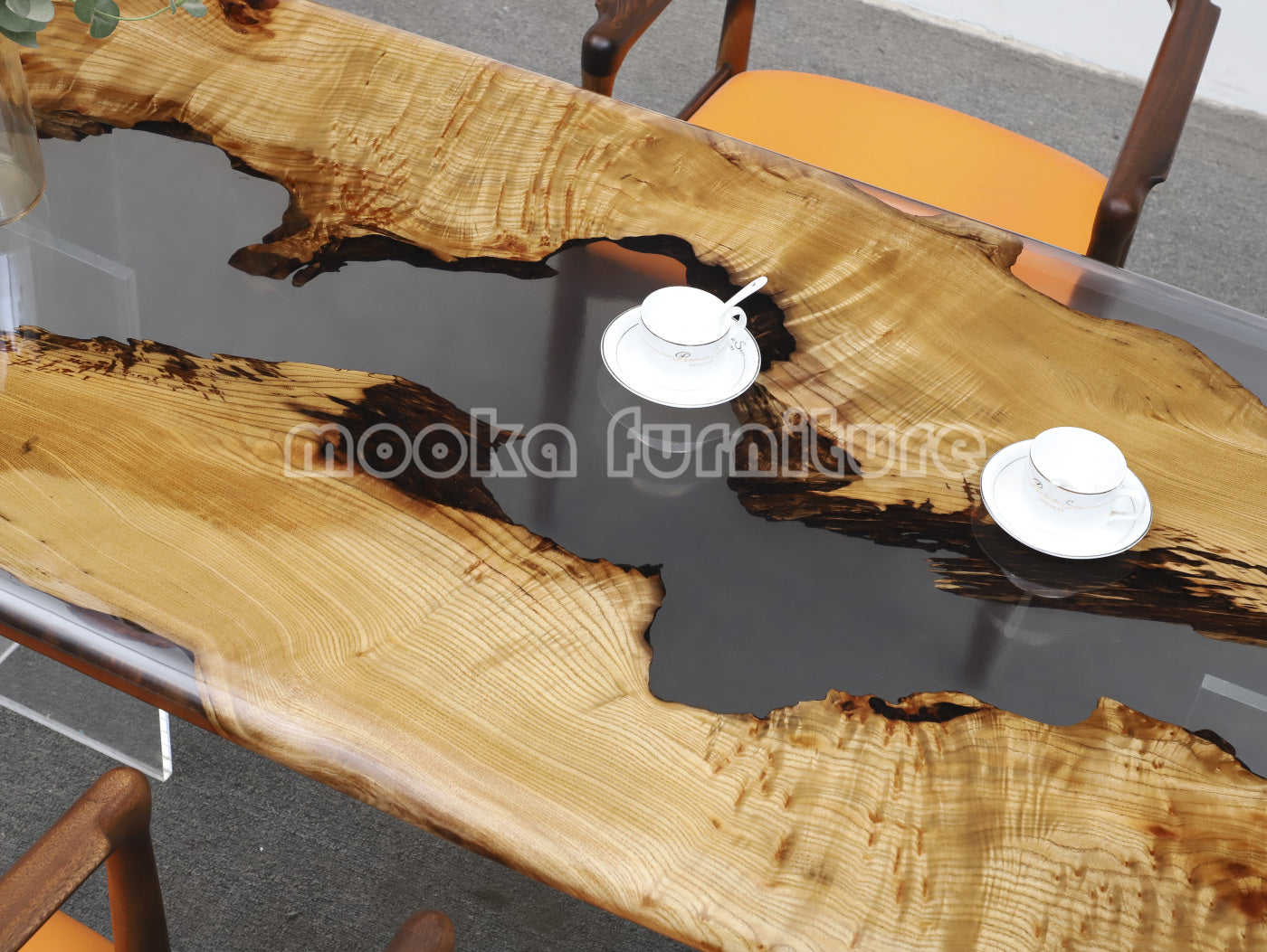 Resin Wood Dining Table - MOOKAFURNITURE