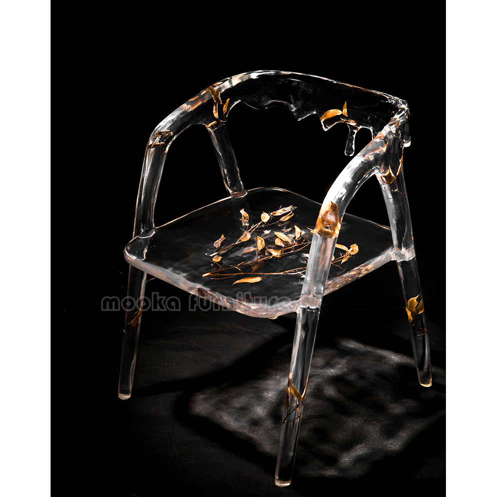 Resin Crystal Dining Chair - MOOKAFURNITURE