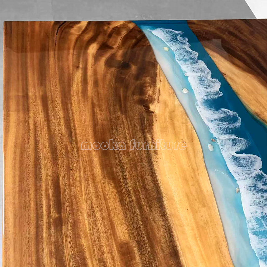 Resin Wood Dining Table - MOOKAFURNITURE