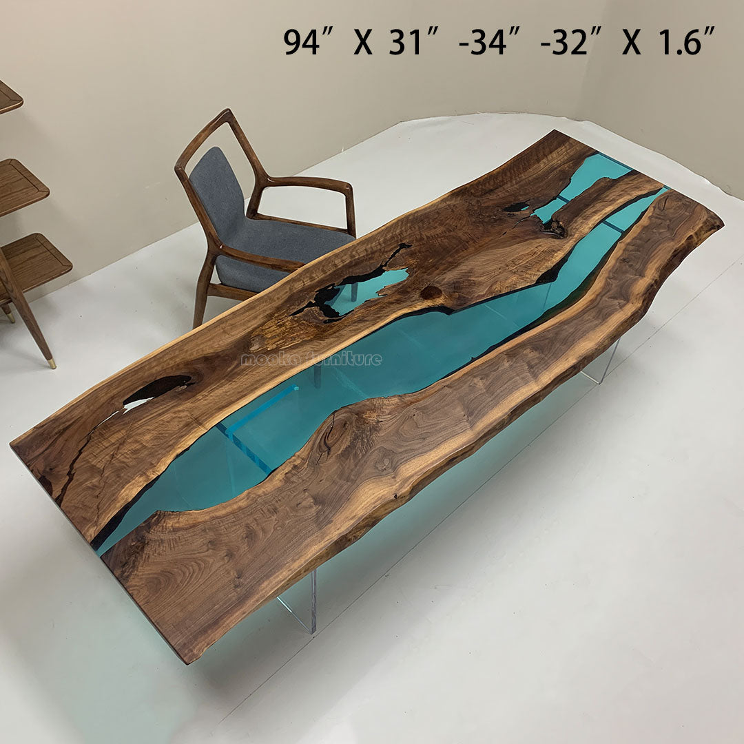 Resin Wood Dining Table - MOOKAFURNITURE