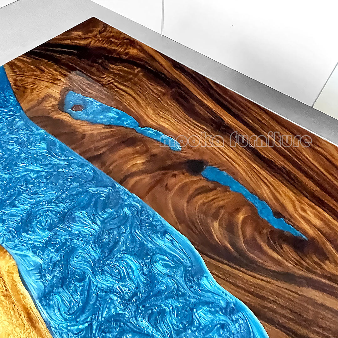 Resin Wood Dining Table - MOOKAFURNITURE