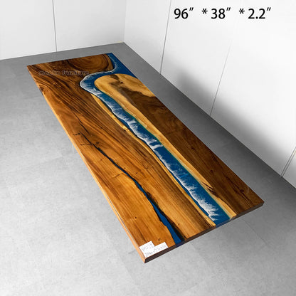 Resin Wood Dining Table - MOOKAFURNITURE