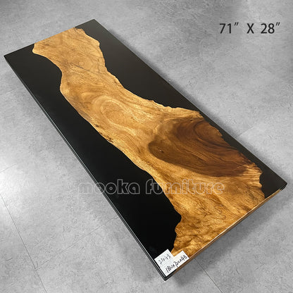 Resin Wood Dining Table - MOOKAFURNITURE