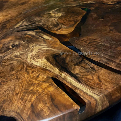 Resin Wood Dining Table - MOOKAFURNITURE