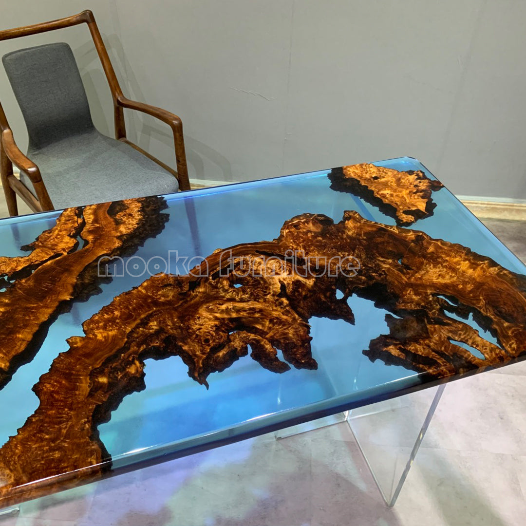 Resin Wood Dining Table - MOOKAFURNITURE