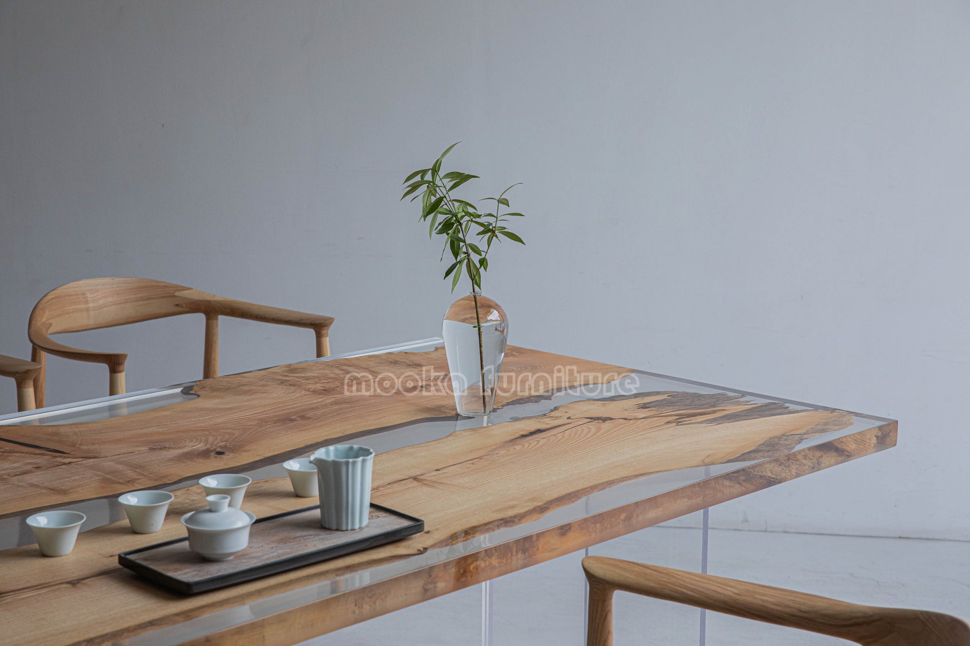 Resin Wood Dining Table - MOOKAFURNITURE