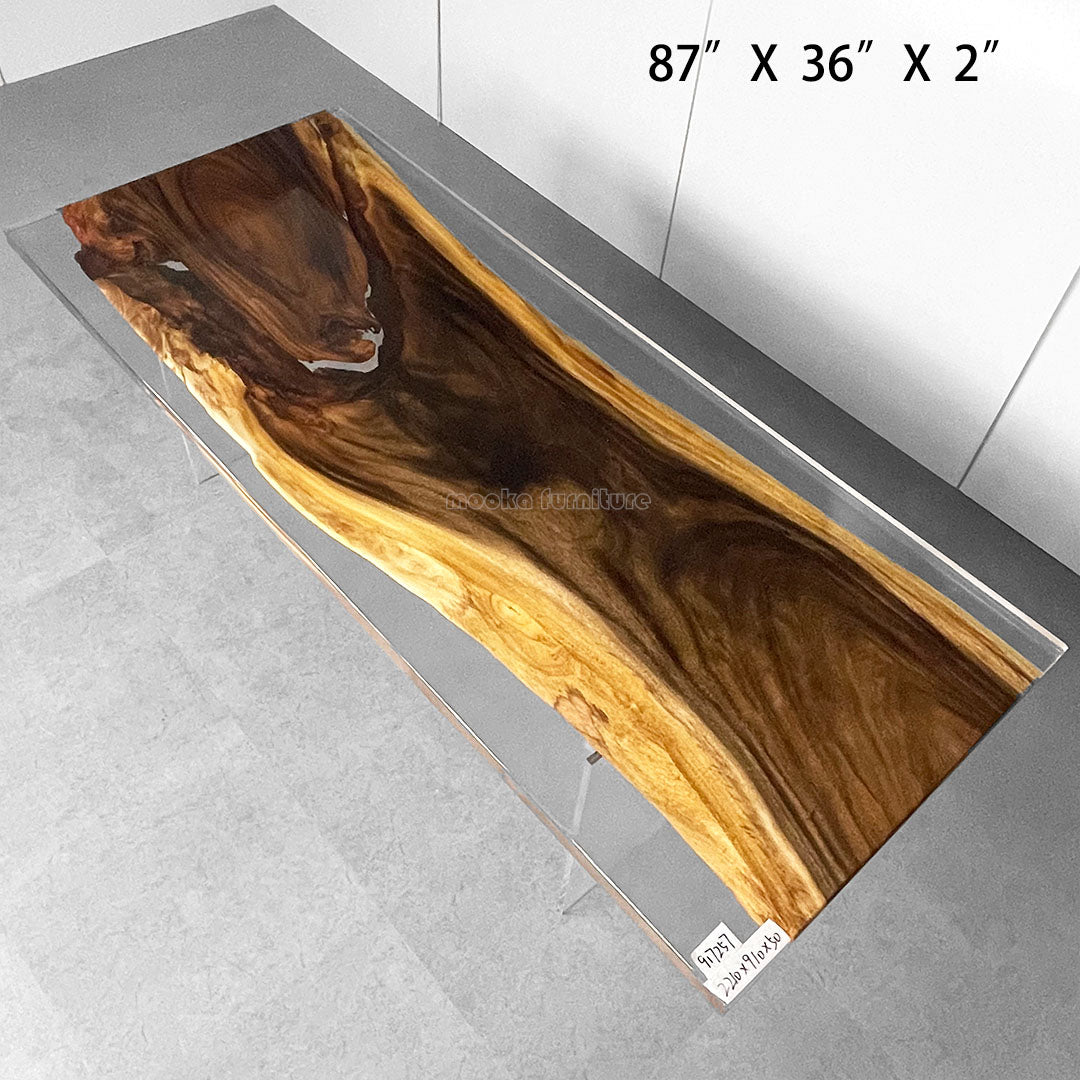 Resin Wood Dining Table - MOOKAFURNITURE