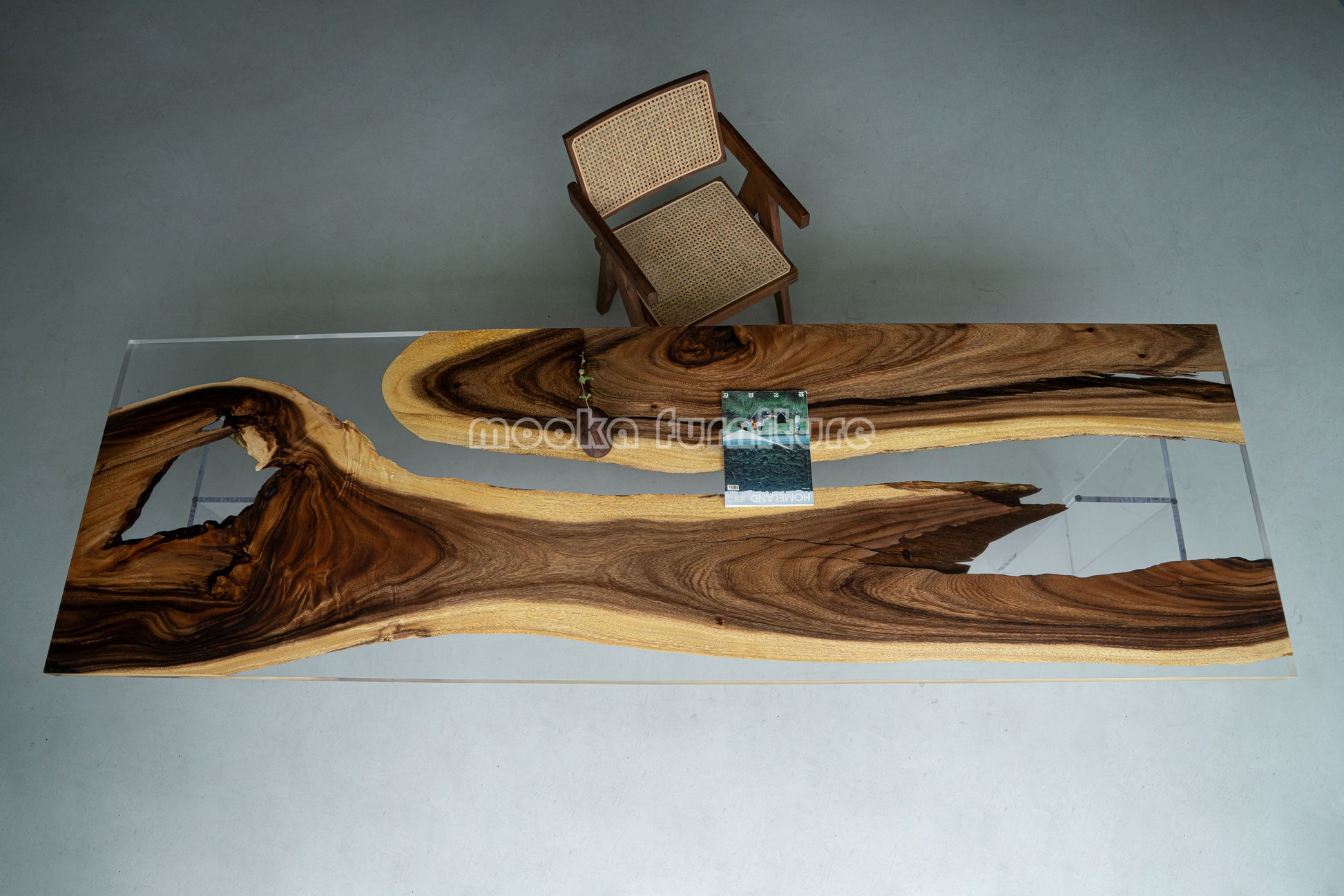 Resin Wood Dining Table - MOOKAFURNITURE