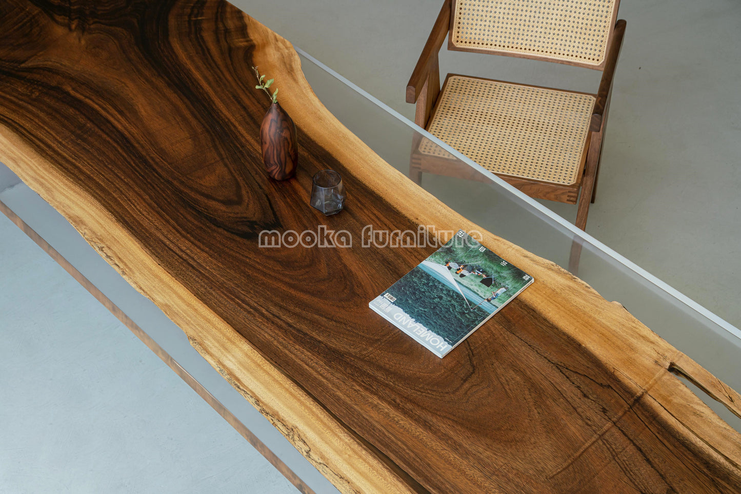 Resin Wood Dining Table - MOOKAFURNITURE