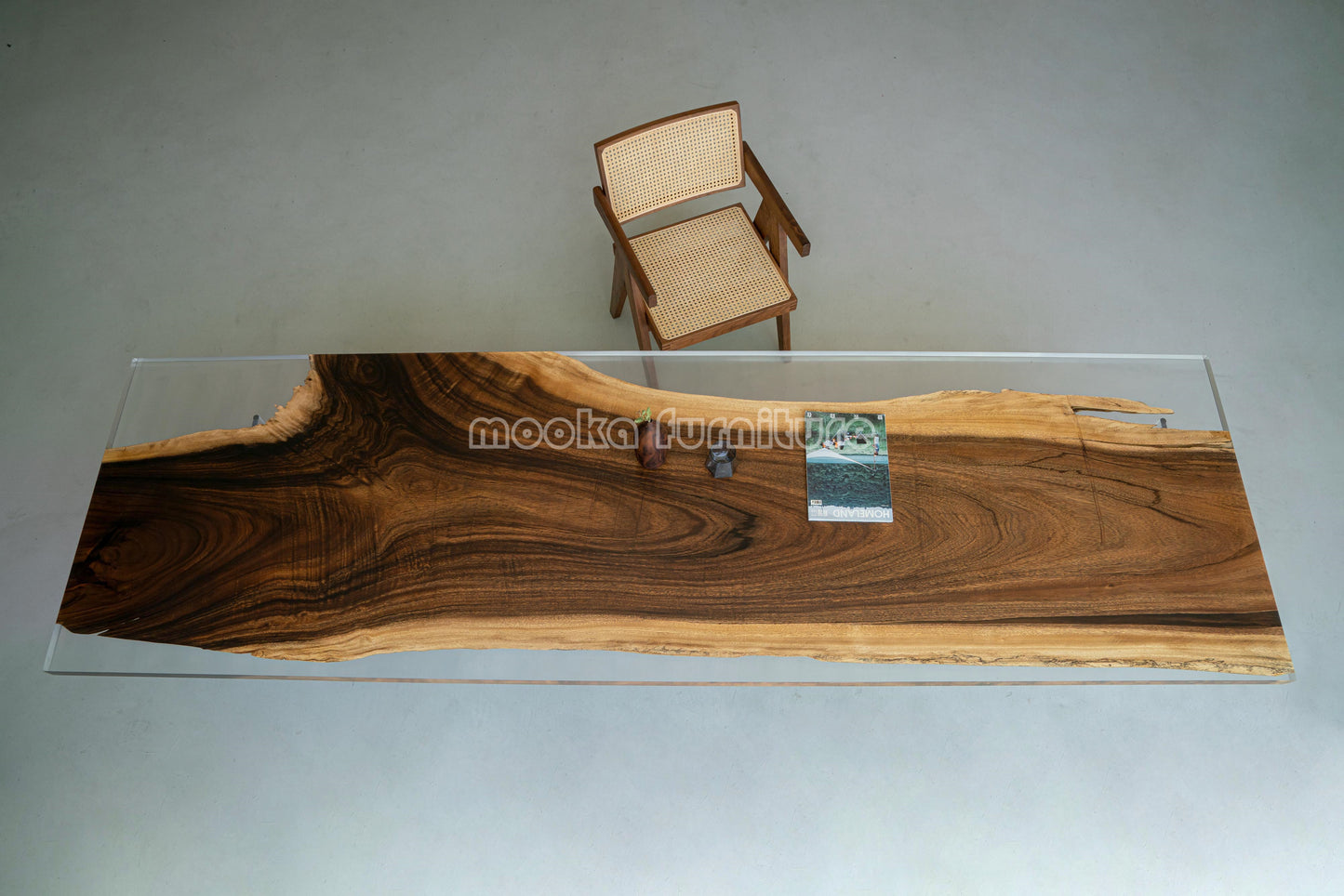 Resin Wood Dining Table - MOOKAFURNITURE