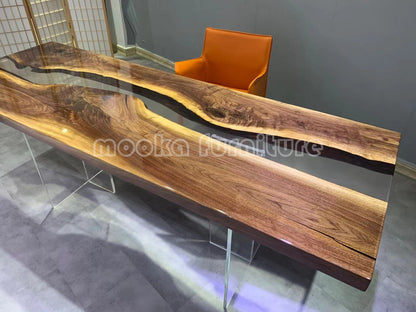 Resin Wood Dining Table - MOOKAFURNITURE